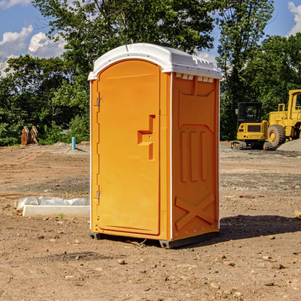 how often are the portable restrooms cleaned and serviced during a rental period in Rural Ridge PA